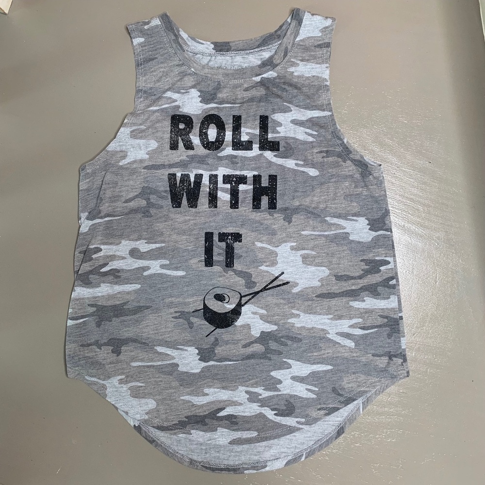 Gray Camo Sushi Tank Top Small